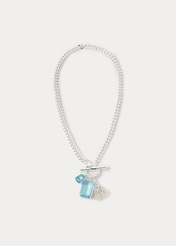 Collares Ralph Lauren Mujer Plateados - Gemstone Collar - BSUKX4728